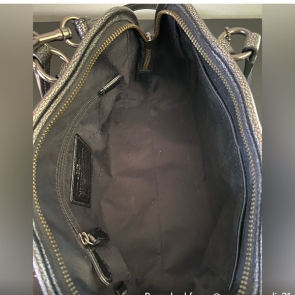 COACH Nolita Gunmetal Metallic Pebble Leather Satchel Shoulder Bag Excellent - Picture 11 of 13